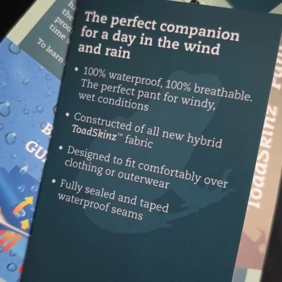 NWT Men's Toadz Toadskinz Waterproof Black Pants Medium - Picture 8 of 9